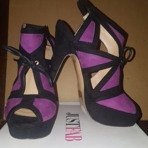 Just Fab-Purple Black-Size 6 1/2-5 1/2 inch heels